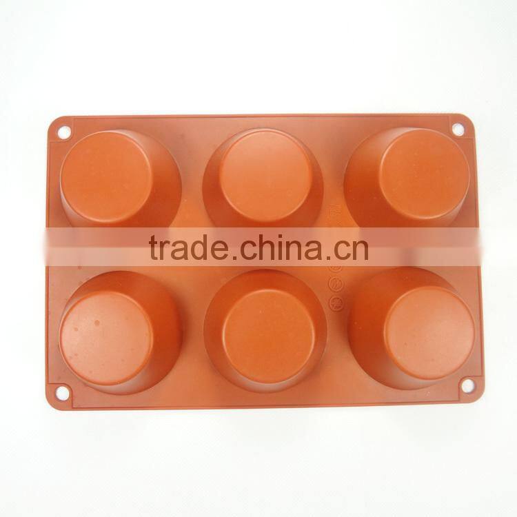 LFGB certification Wholesale 6 hole half round shape silicone cake mold / jelly pudding mold soap chocolate molds