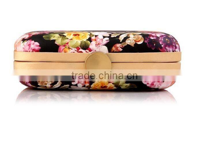 flower colorful printed party bag lady fancy clutch bag