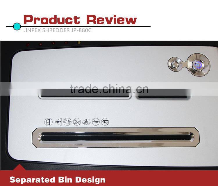 JP-880C UL High effecfive environmental Paper Cutter with separate bin for cd and credit card ultra quiet working