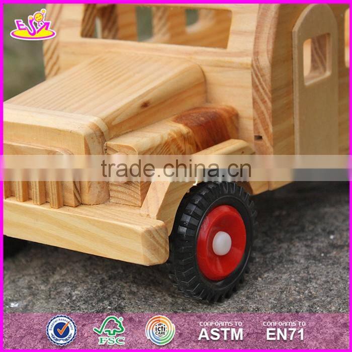 2017 New products kids small toys solid wooden toy cars and trucks W04A332