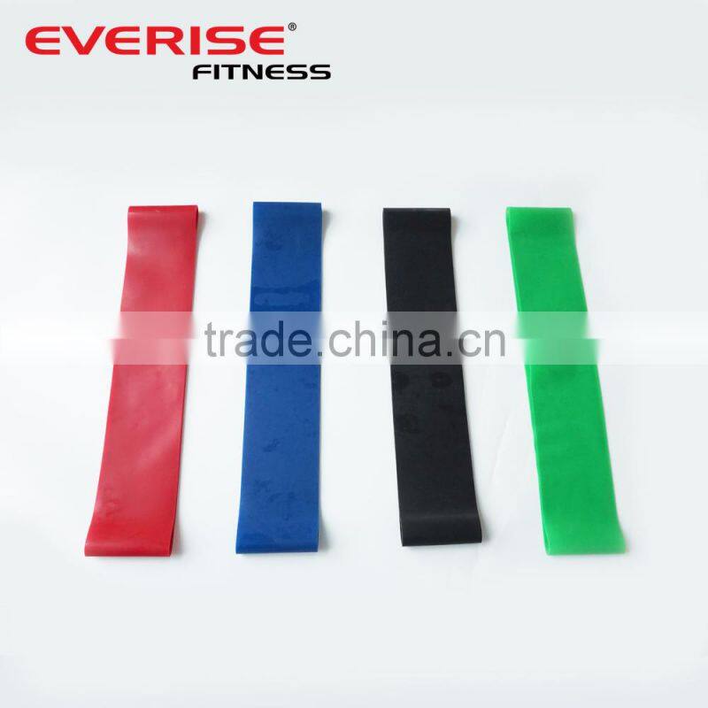 100% Natural Latex Resistance Loop Bands -BEST Set of 4 Home Fitness Exercise Bands for Workout