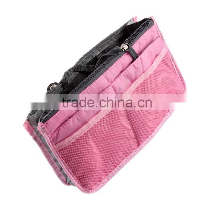 Korean Stylish Travel Cosmetic Bag Insert Woman Handbag Organiser Padded 6 colors Organiser Bag Wholesale Handbag China