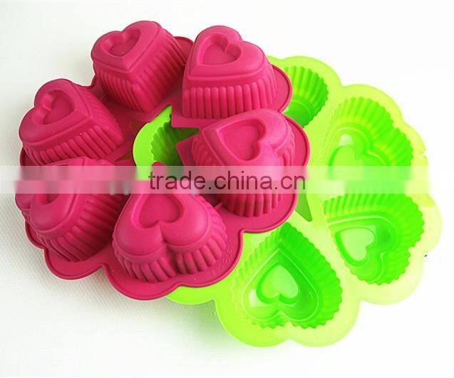 11052 Six Holes Heart Shaped Cake Mould Silicone Mould