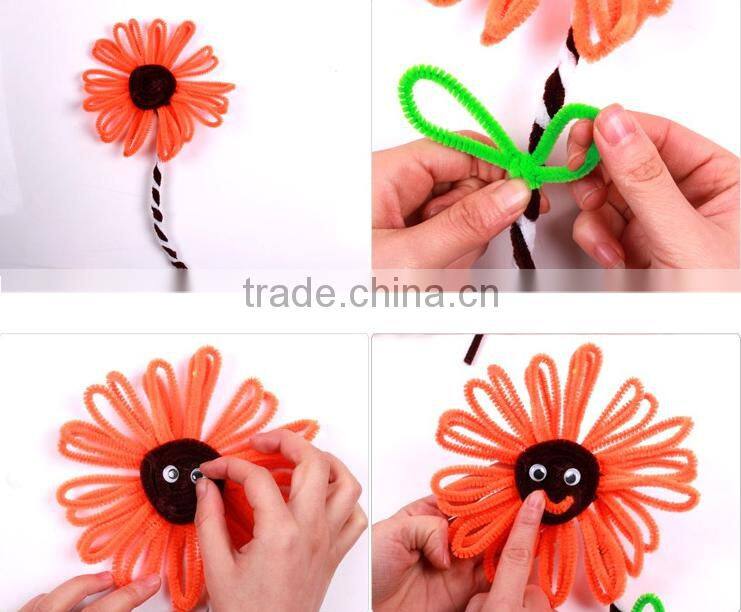 hand craft Chenille Stem for kids diy pipe cleaners toys 100pcs/bag
