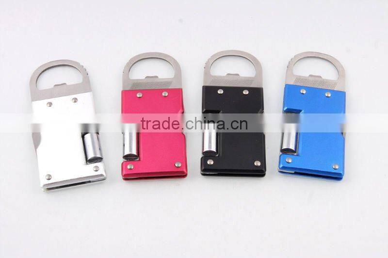 2014 new Mini aluminium oxide keychain Knife with mini light/pocket keychain/keychain knife