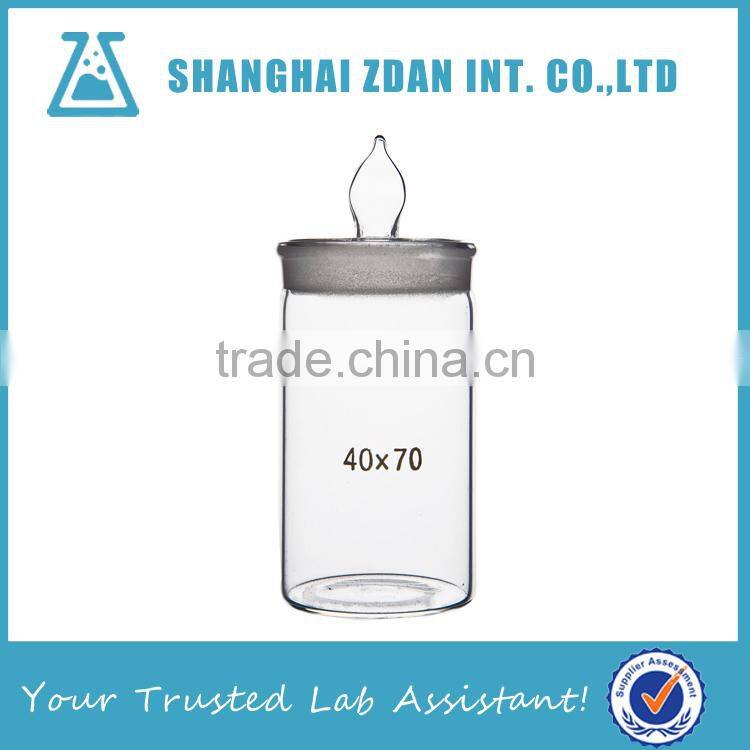 Laboratory Glassware Weighting Bottle Tall Form with Ground-in Glass Stopper