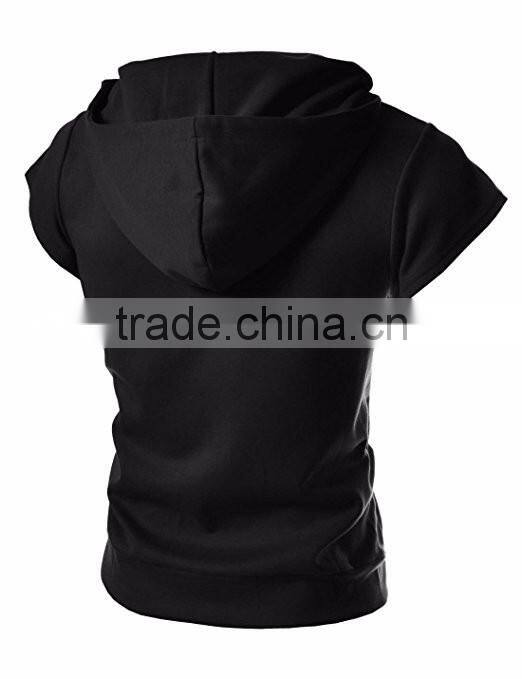 Wholesale Fashion Angel Cola Men's Sleeveless Hoodie Zip Up Cotton Vest