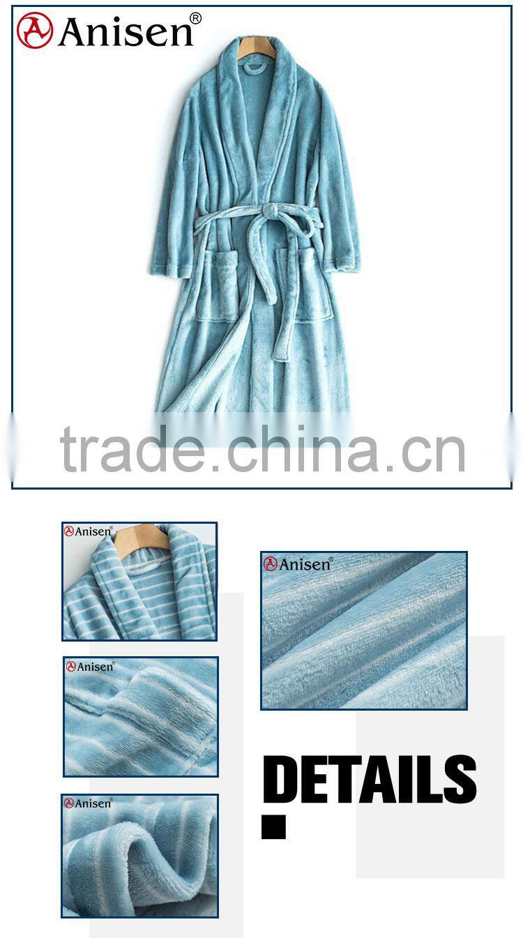 alli baba com light navy brushed coral fleece men bathrobes