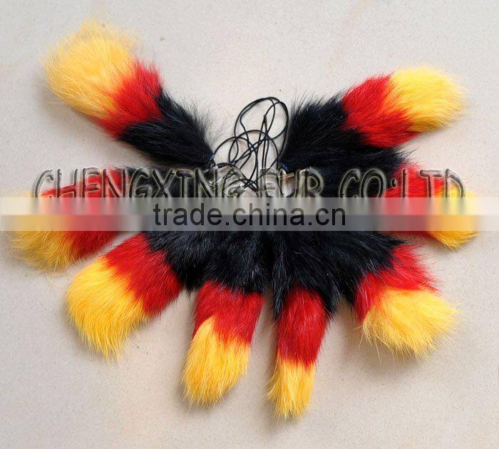 CX-P-01 Wholesale Custom Cheap Keychain Rabbit Fur Car / Mobile Phone/ Key Chain