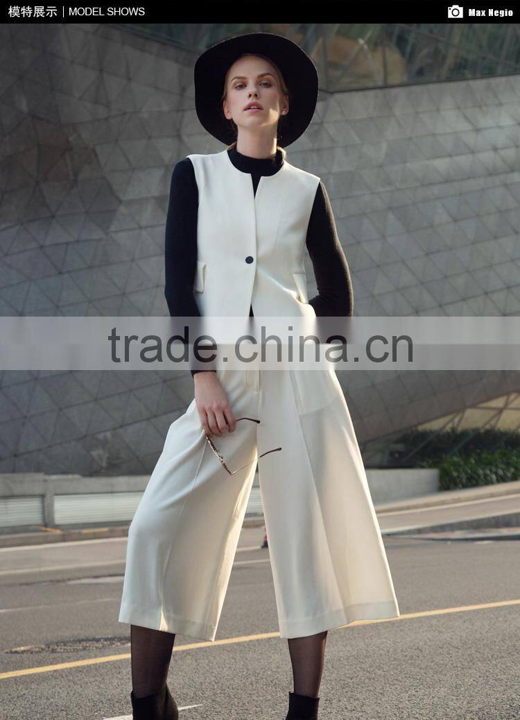 guangzhou garment factory formal casual wear high end ladies fashion pants 2016