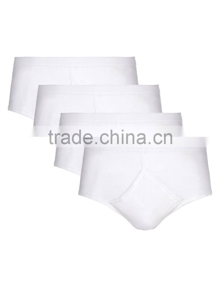 4 Pack Classic Pure White Cotton Briefs Sexy Man Briefs