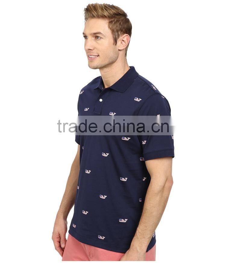 Fashion shorts embroidery designs mens golf patterned polo shirt embroidery