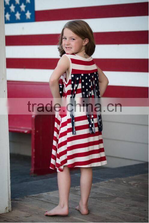 Fashion Baby Girl Summer Dress Children Cotton Dresses Kids Sleeveless Stripe Dresses For Girls