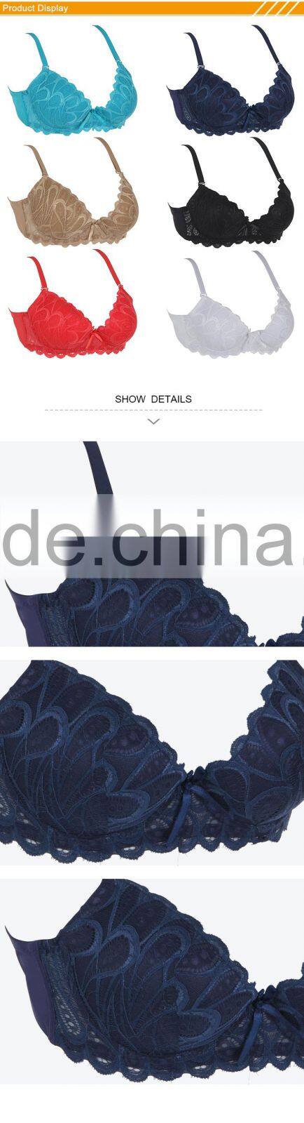HSZ-58047 High Quality White Push Up Bra Fur Sexy Ladies Underwear Extreme Hot Lingerie