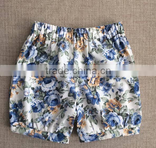 Village Style Summer Apparel Unisex Baby Clothes Shorts Linen Fabric Shorts