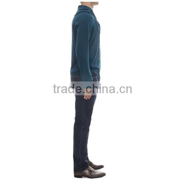 Direct sale assymetric cape collar men's cardigan sweater