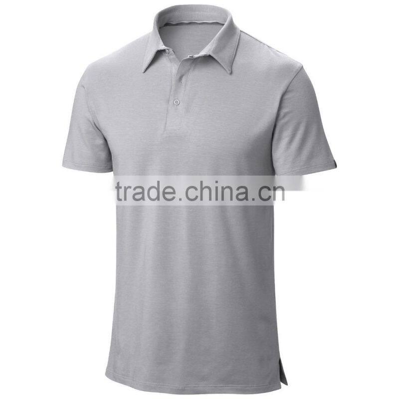 summer pure colors loose man t-shirt with polo neck
