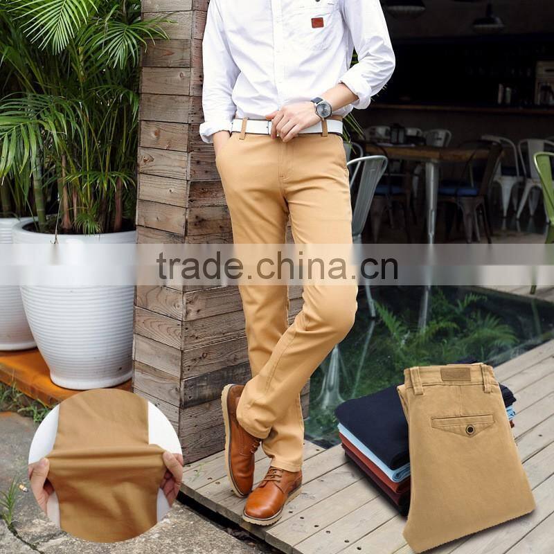wholesale khaki/white/black/beige 100% cotton summer pants for men long pant man trousers