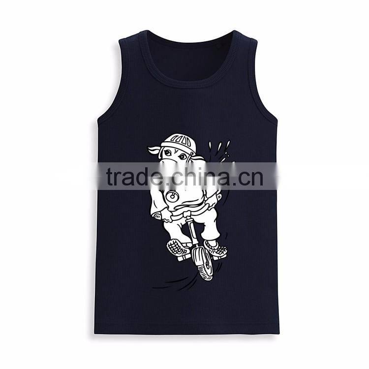 Wholesale sleeveless t shirt fashion kids custom print tank top manufacturer