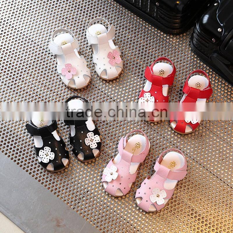 S60220B new summer 2017 baby sandals flower girls leather sandals