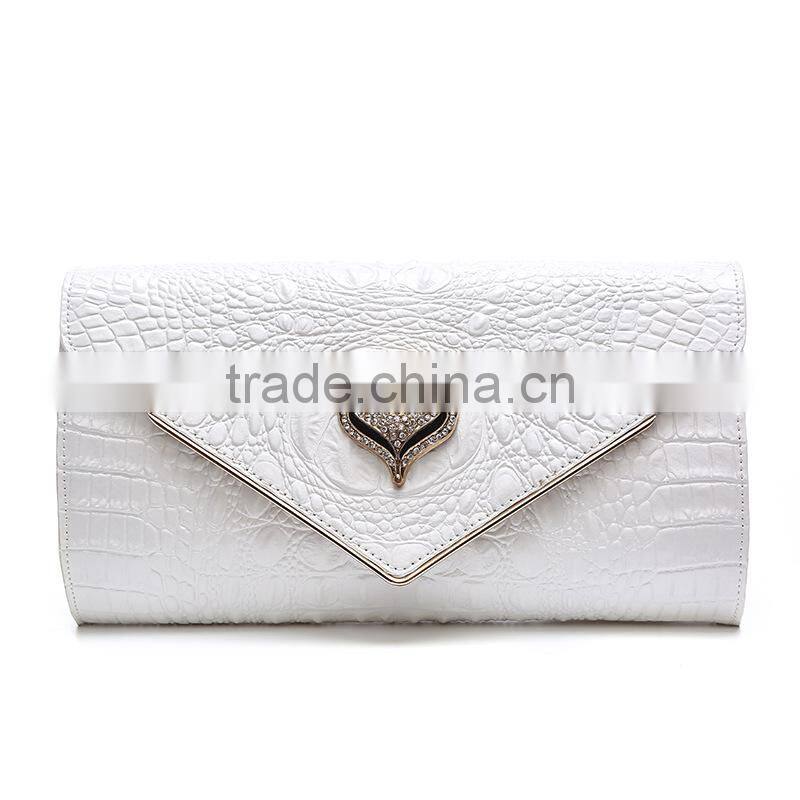 High Quality Lady Genuine Real Crocodile Embossed Designer Clutch Bag For Women