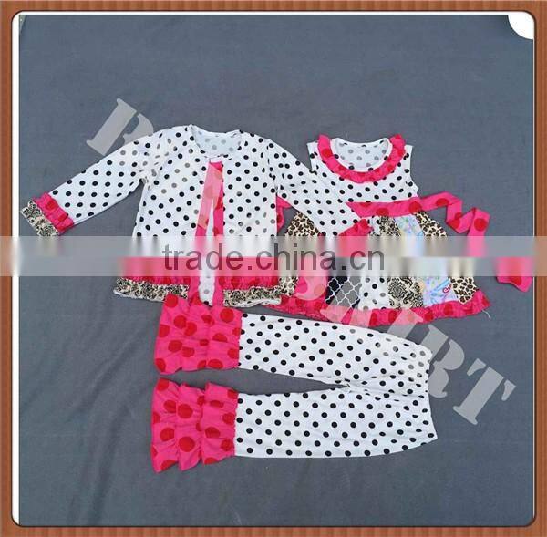Easter spring fall 2016 ruffles baby girl boutique clothing holiday matching dots pants giggle moon girl cotton remake outfit