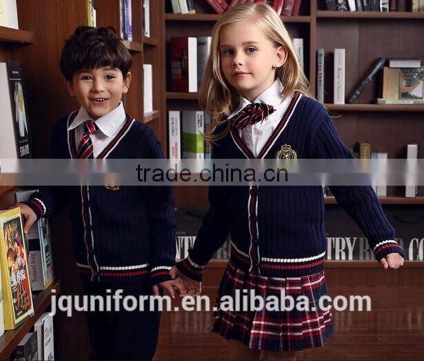 2016 Nice perfect fit school uniform design school sweaters kindergarten uniform