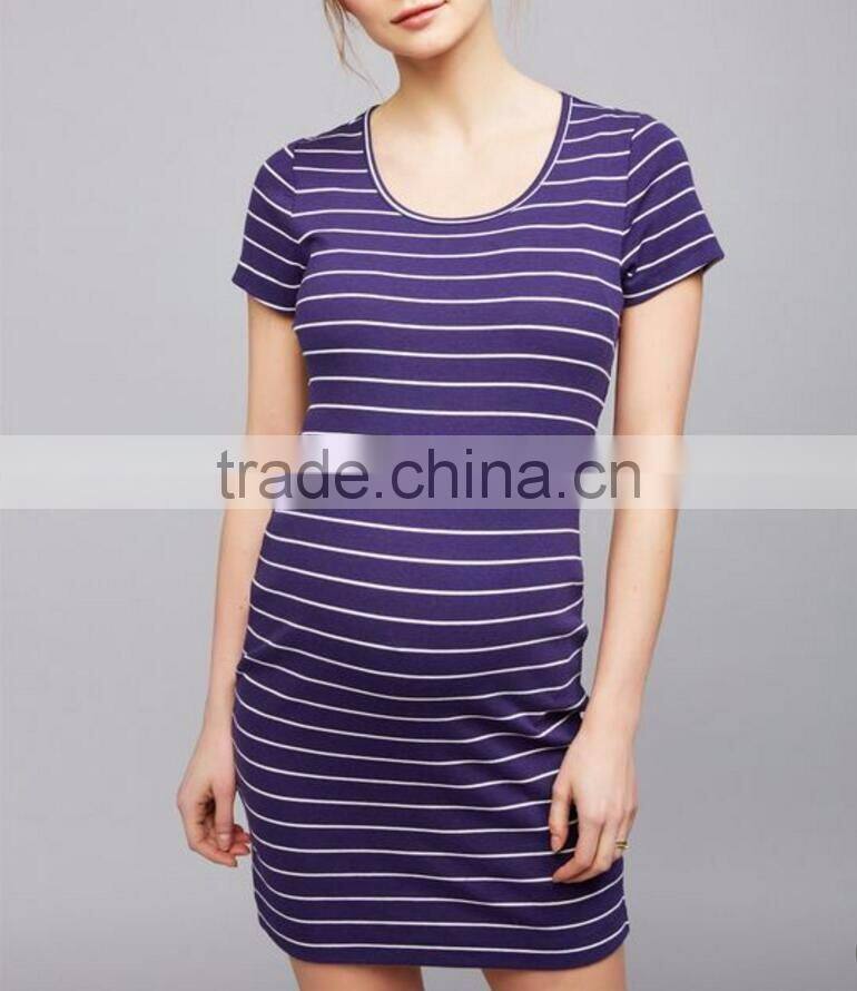Striped maternity clothes pregnant women dresses
