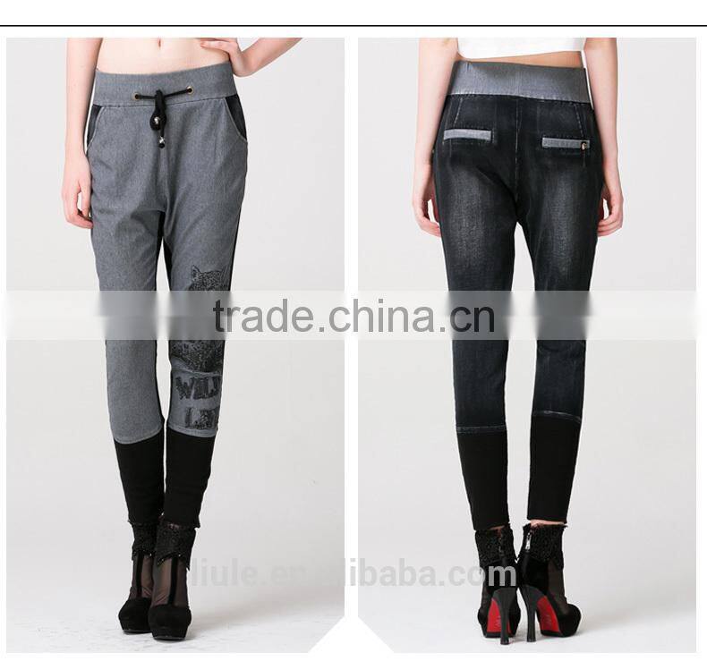 animal pattern embroideried women sweat pants for wholesale