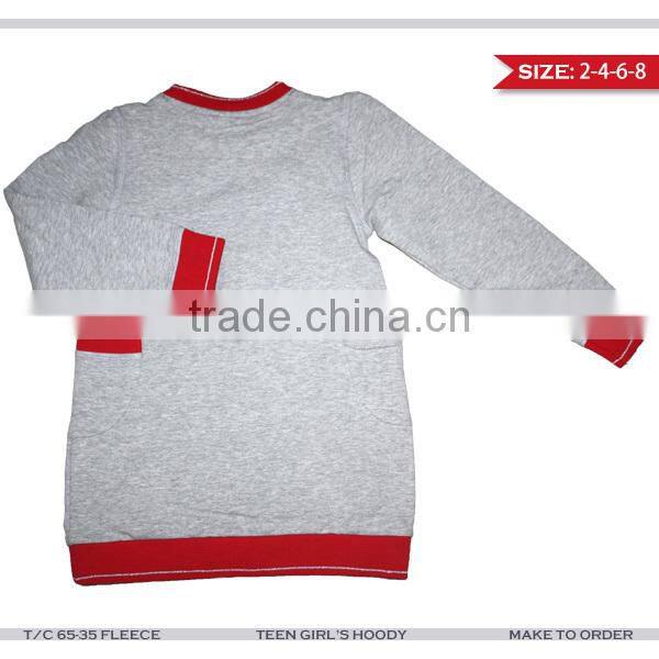 2015 Wholesale fall/winter T/C fleece boutique girl sweatshirt designs