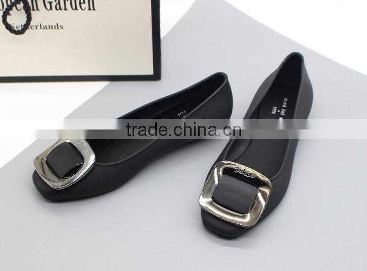 Flat melissa shoes for women, square button type melissa