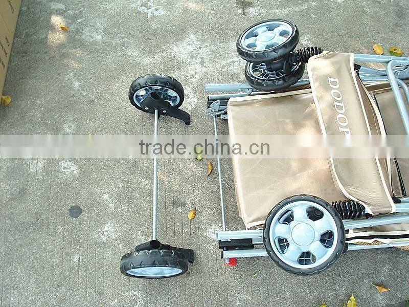 Factory direct shock absorbers two-way aluminum pet pet trolley four-wheel folding washable dog carts spot