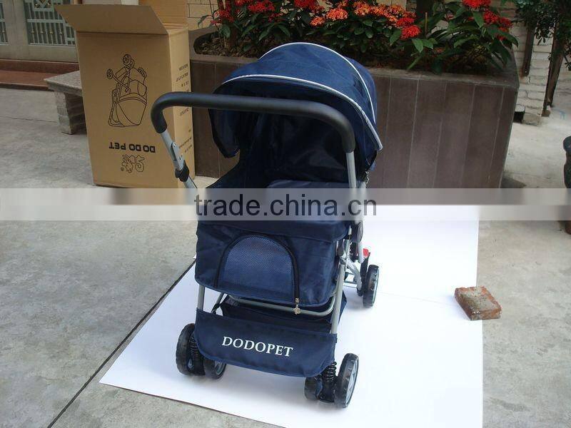 Factory direct shock absorbers two-way aluminum pet pet trolley four-wheel folding washable dog carts spot
