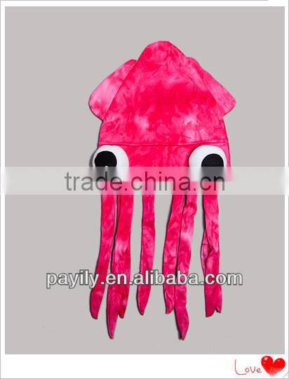 EN71 Padding Rose Red flat cloth octopus hat