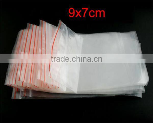 Plastic Zip Lock Bags Rectangle Transparent 7cm x10cm