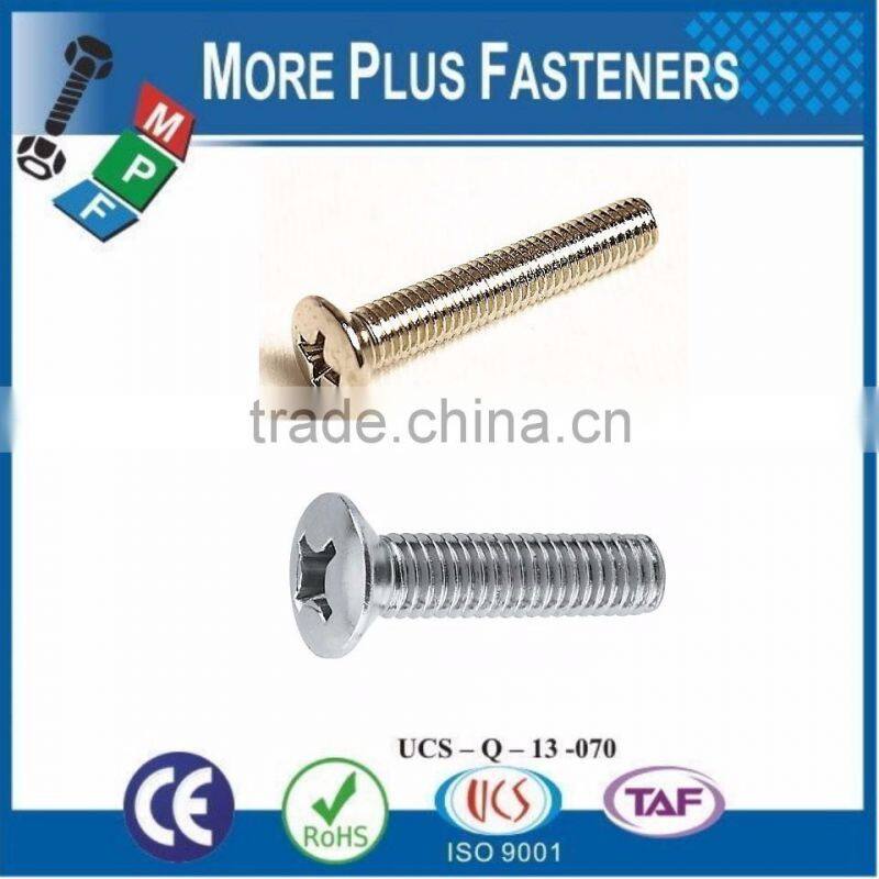 Made in Taiwan Machine Screw Metric ISO 7047 Philips Oval Head Countersunk Machine Screw