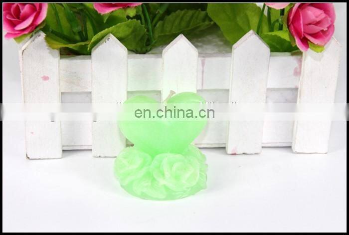 Greeen carve heart and rose shaped stick candle decoration
