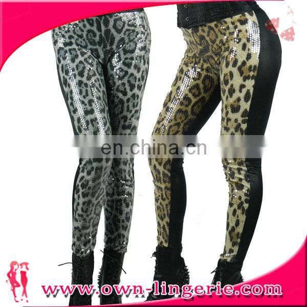 2016 Latest style PU leather women shiny leggings