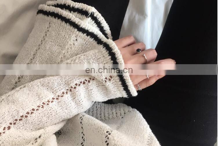 4PCS/Set Fashion Jewelry Black Bead Ripple Hollow Silver Rings For Women Knuckle Joint Ring Set