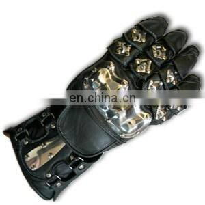 Top quality genuine cow hide leather full Motorbike protection racing gloves.Motor Cycle Gloves