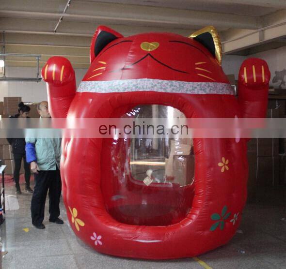 inflatable lucky cat cash booth for amusement
