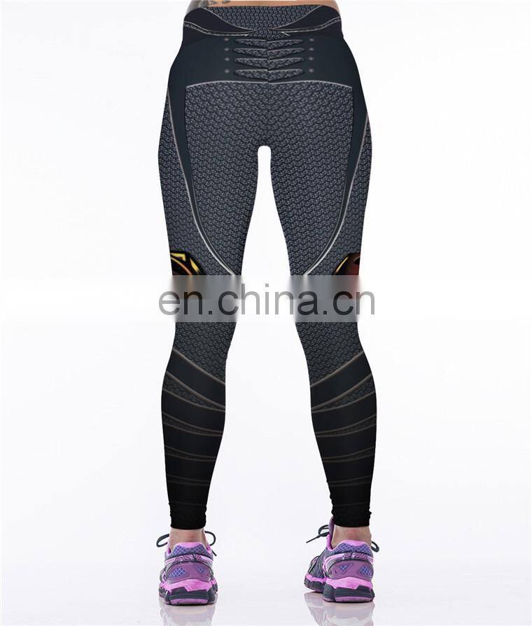 Women Dylan Superman's Symbol Printing Digital Printing Sexy Tight Breathable Sports Trousers
