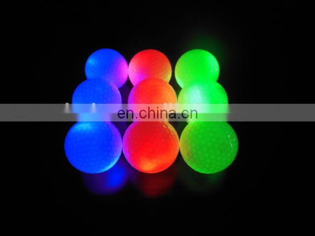 Hot selling sports luminous logo printing golf ball glovion led flashing golf ball luminous golf ball