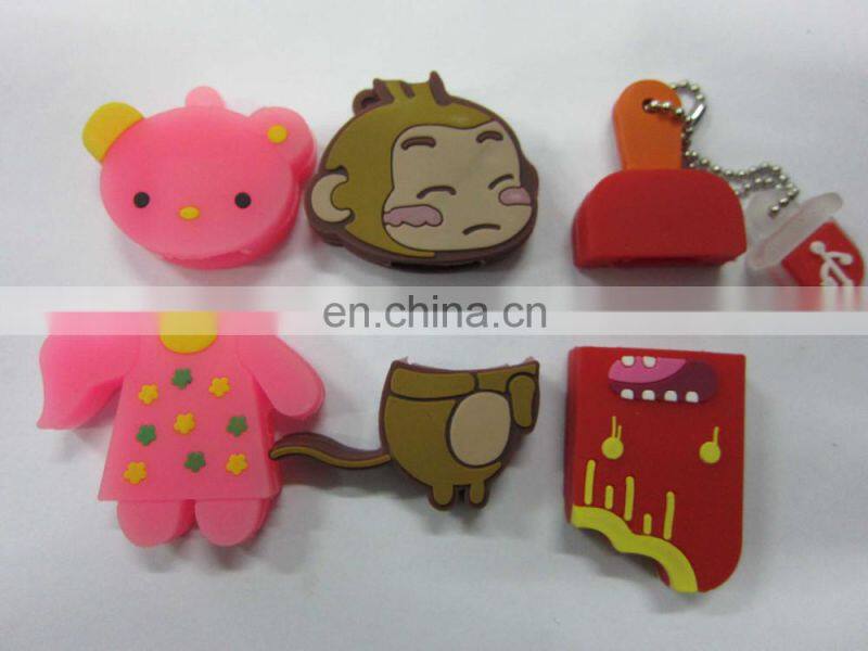 New design pink pvc 128gb flash usb cover/holder keychain