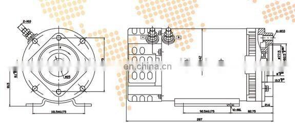 High Power 24 Volt 4.0KW Electric Hydraulic DC Motor