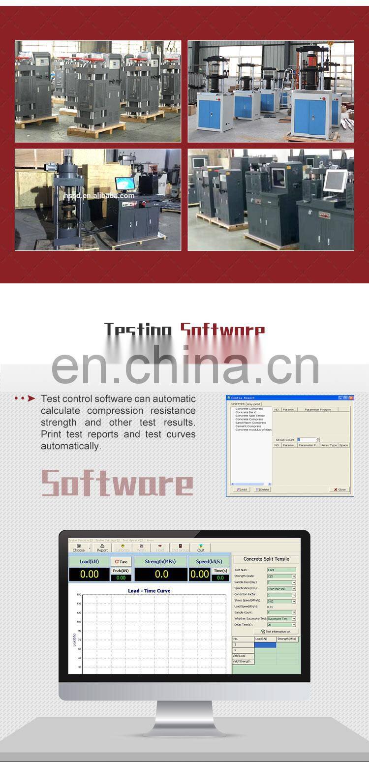 YAW-2000D Concrete compression tester engine and procedure