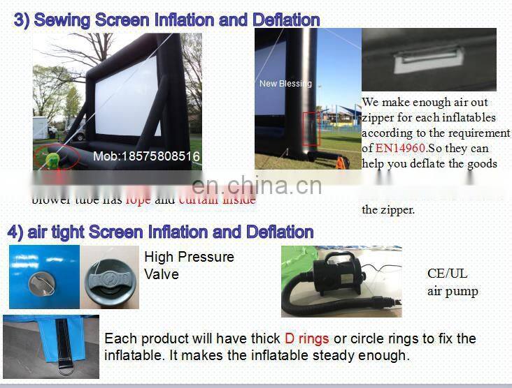 Outdoor advertising cinema rear projection inflatable movie projection screen