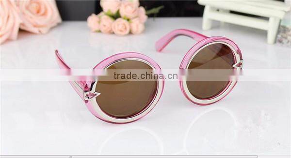 hot selling fashion small round transparent crystal full frame sunglasses with custom logo