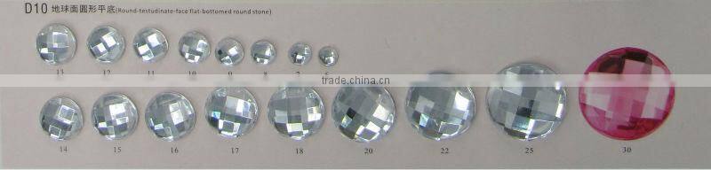 Super Shiny Flat Bottomed Round Acrylic Stone