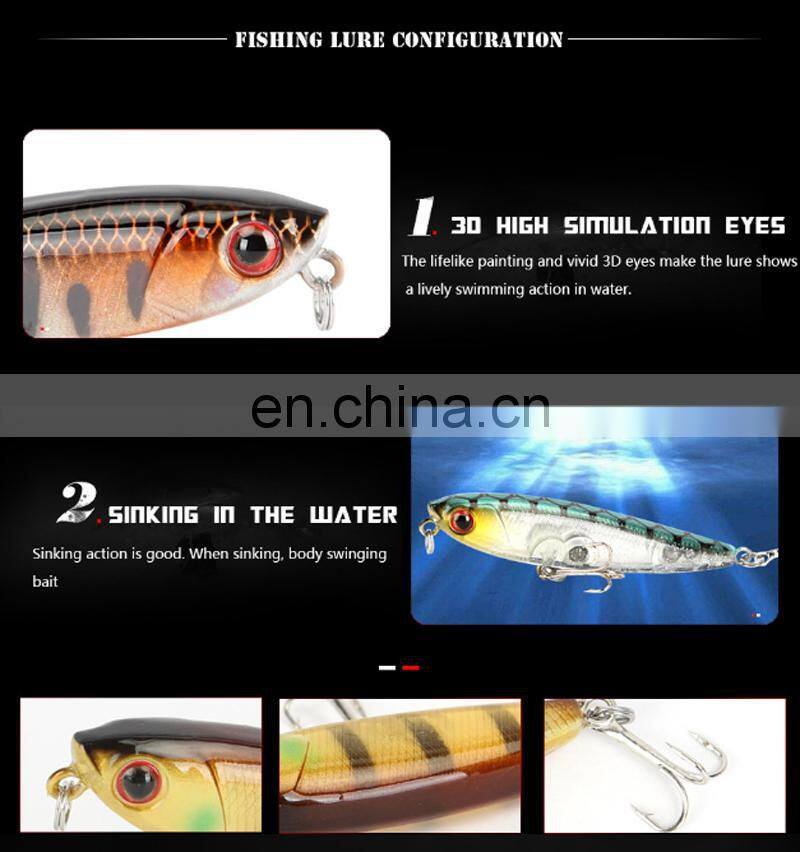 New Colors 55mm 3.5g Bass Hooks Crankbait Tackle Isca Artificial Para Pesca Sinking Pencil Lures